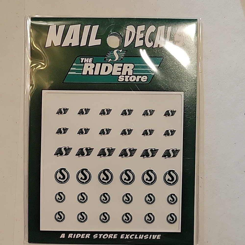 Saskatchewan Roughrider nail decals, nwt